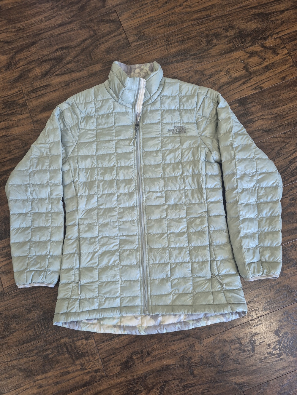 The North Face Light Green Thermoball Eco Quilted Packable Jacket